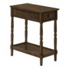 Accent End Table, 2 Tier, Storage Drawer, Traditional - Espresso - Image 14