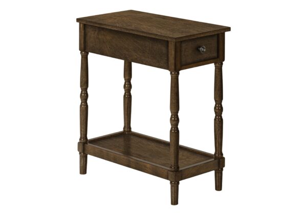 Accent End Table, 2 Tier, Storage Drawer, Traditional - Espresso