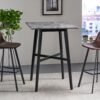 Modern Bar Height Dining Table, Rubberwood Legs And Laminate Table Top, Paladina Marble - Black - Image 4