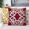 Dora - Vintage Vine Pillow Cover With Matching Back - Red - Image 6