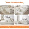 Modern Chenille Upholstered Sectional Sofa Couch Set, Modular L Shaped Sectional Living Room Sofa Set & 6 Pillows, Free Combination - Beige - Image 21