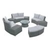 10 Piece Outdoor Sectional Half Round Patio Rattan Sofa Set, Wicker Conversation Furniture Set For Free Combination - Light Gray - Image 11