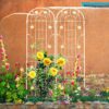 4 Pack Metal Garden Trellis Rustproof Trellis For Climbing Plant Outdoor Flower Support - Cream White - Image 8