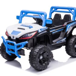 12V7A*1 30W*4 One Button Start, Forward And Backward, High And Low Speed, Music, Front Light, Power Display, Two Doors Can Open, 2.4G R / C, Seat Belt Four Wheel Absorber Kids Ride On Car - Blue
