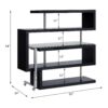Buck II - Clear Glass, Chrome High Gloss Writing Desk With Shelf - Black - Image 2