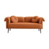 Modern Lamb Wool Sofa With Decorative Throw Pillows For Small Spaces - Orange - Image 13
