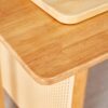 Style Dining Table With Imitation Rattan Texture For Dining Room Living Room Office - Wood - Image 8