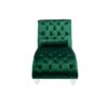 Velvet Button Tufted Upholstered Chaise Lounge Chair With Pillow For Bedroom Living Room Office - Emerald - Image 11