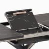 Modern Extendable Dining Table Set With Curved Backrest Chairs - Black White - Image 4