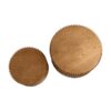 Vintage Fashion Style Cylindrical Nesting Coffee Table Set With Vertical Textured Embossed Design - Natural - Image 17