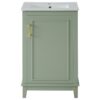 Modern Small Bathroom Vanity Cabinet With Ceramic Basin, Ample Storage, 1 Soft Close Door - Green - Image 11