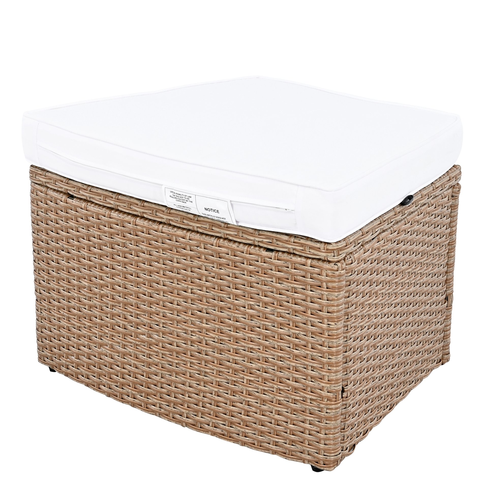 10 Piece Outdoor Sectional Half Round Patio Rattan Sofa Set, Wicker Conversation Furniture Set For Free Combination - White - Image 20
