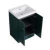 Contemporary Freestanding Bathroom Vanity With White Resin Sink & Soft Close Doors - Dark Green - Image 17