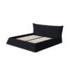 King Size Upholstered Platform Bed With Special Shaped Velvet Headboard, Metal & Solid Wood Frame - Black - Image 10