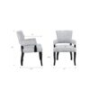 Contemporary Arm Dining Chair With Nailhead Trim - Gray / Black Noir - Image 3