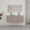 Contemporary 48" Wall Mounted Bathroom Vanity With Resin Double Sink & Soft Close Doors - Khaki - Image 3