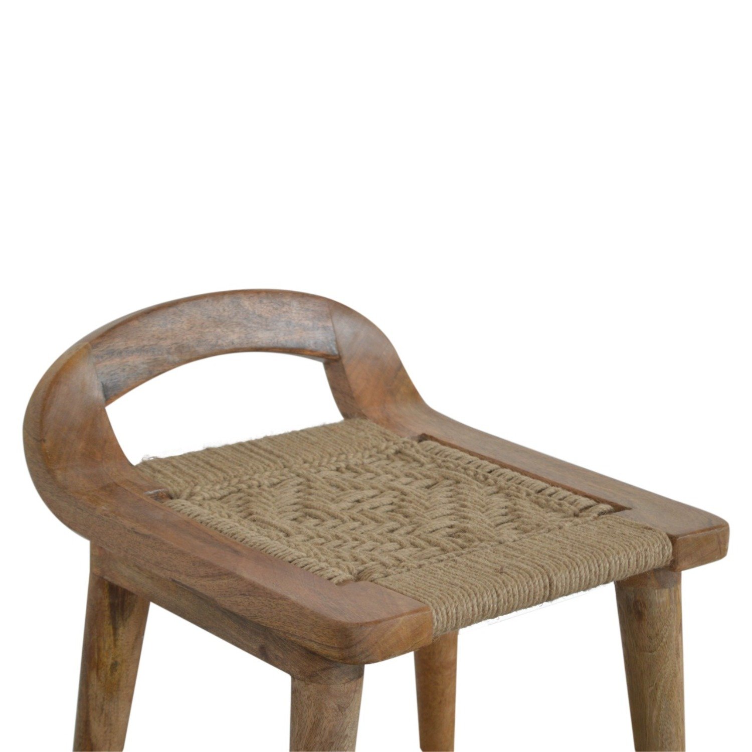 Woven Raised Back Stool - Oak - Image 6