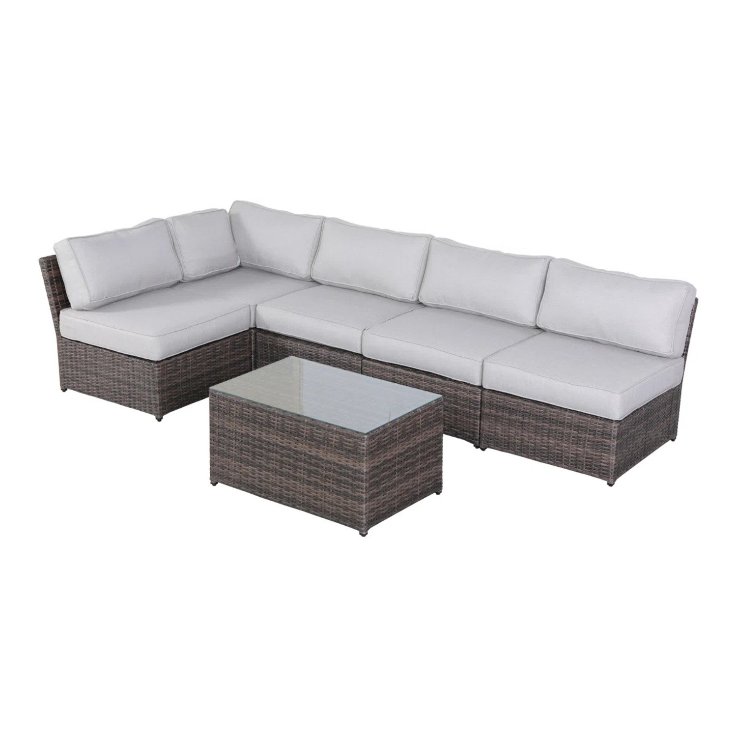 Outdoor Seating Set With Cushions, 4 Person Capacity - Brown - Image 6