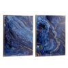 Framed Art Panels, Unique Marbled Design (Set of 2) - Blue - Image 2