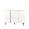 Sideboard Buffet Cabinet With 3 Drawers & 2 Doors, Buffet Cabinet With Adjustable Shelves For For Living Room Dining Room Hallway, Kitchen - White - Image 8