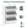 Modern Shoe Storage Cabinet With 3 Flip Drawers And Metal Frame For Entryway - Brushed Nickel - Image 3