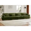 Super Comfort Oversized Modular Velvet Sectional Sofa With Movable Ottoman - Olive Green - Image 5