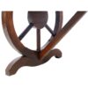 Rustic Wooden Bench With Wagon Wheel Legs For Garden And Patio - Brown - Image 8
