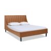 Aspen - Queen Vertical Tufted Modern Headboard Platform Bed Set - Caramel Tan Brown - Image 3