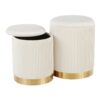Marla - Contemporary Nesting Pleated Ottoman Set - Gold / Cream - Image 2