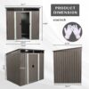 6Ft x 5Ft Outdoor Metal Storage Transparent Plate - Gray - Image 3