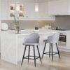 Ahoy - Contemporary Fixed Height Counter Stool Square Black Footrest (Set of 2) - Black / Light Gray - Image 7
