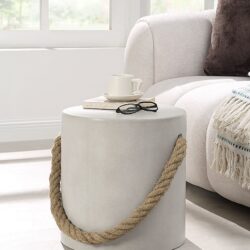 Gene - Fiber Concrete Accent Table - Gray