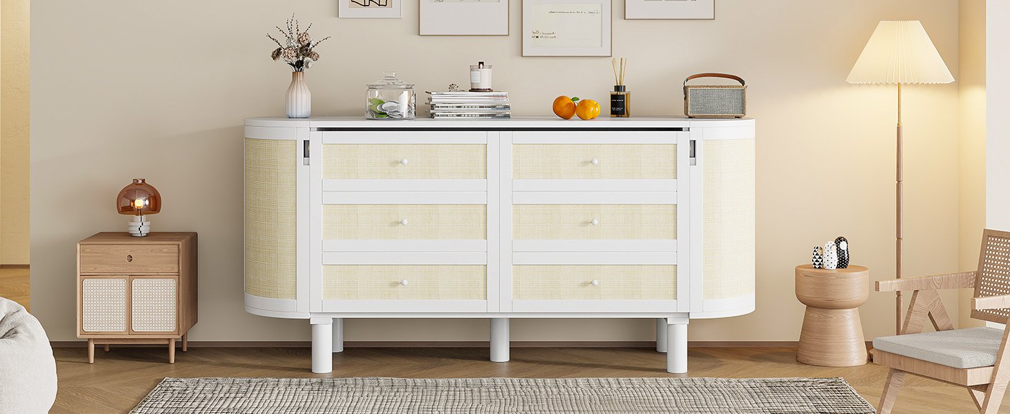 Queen Murphy Bed With Hidden Storage & Modern Woven Design - White - Image 14