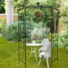 Metal Garden Arch Iron Garden Arbors Gazebo Dia High Birdcage Shape Pergola Pavilion For Wedding Ceremony Outdoor - Black - Image 10