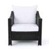 Antibes - Wicker Armchair With Water Resistant Cushions - Black - Image 6