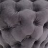 Modern Glam Velvet Ottoman With Button Tufted Diamond Stitch Design - Gray - Image 8