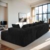 Modular U Shaped Sectional Sofa, 4 Seater Chaise Lounge With Reversible Design - Black - Image 6