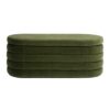 Fuji - Upholstered Oval Storage Bench - Olive Green - Image 3