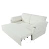 Modern Convertible Sleeper Sofa Bed With Pull Out Queen Design, Side Storage & Thick Cushions Chenille Loveseat For Living Room Or Bedroom 3 In 1 Function - Beige - Image 18