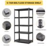 Industrial Heavy Duty Metal Garage Shelving Unit 5 Tier Adjustable Storage Rack - Brushed Nickel - Image 5