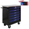 6 Drawer Multifunctional Tool Cart With Wheels - Black / Blue - Image 6