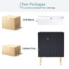 Bathroom Vanity, Combo Cabinet, Bathroom Storage Cabinet, Single Ceramic Sink, Left Side Storage - Black - Image 11