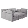 Sectional Sofa Modular Sofa U - Shaped Sofa Couch Sofa Bed L - Shaped Sofa With A Movable Ottoman And Two USB Ports For Living Room - Light Gray - Image 12