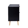 2 Drawer Rattan Nightstand For Bedroom And Living Room, End Table, Side Table With 2 Hand Made Rattan Decorated Drawers - Black - Image 14