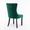 Nikki - Modern, High-End Tufted Solid Wood Contemporary Velvet Upholstered Dining Chair With Wood Legs Nailhead Trim (Set of 2) - Green - Image 6