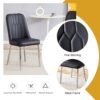 Modern Dining Chairs (Set of 4) With Backrest And Silver Metal Legs For Home And Office - Black - Image 6