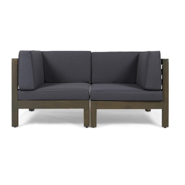 Oana - 2 Piece Loveseat Set With Water Resistant Cushions - Dark Gray