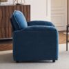 Oversized Reading Armchair With Thick Cushions, High Back Support - Blue - Image 5