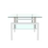 Clear Coffee Table, Modern Side Center Tables - White - Image 5