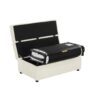 Twin Size Folding Ottoman Sleeper Bed With Mattress Convertible Guest Bed Chenille Upholstery - White - Image 15